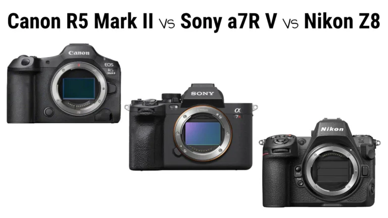 Canon R5 II vs Sony a7R V vs Nikon Z8 Canon R5 II vs Sony a7R V vs Nikon Z8: Quel hybride est le meilleur?